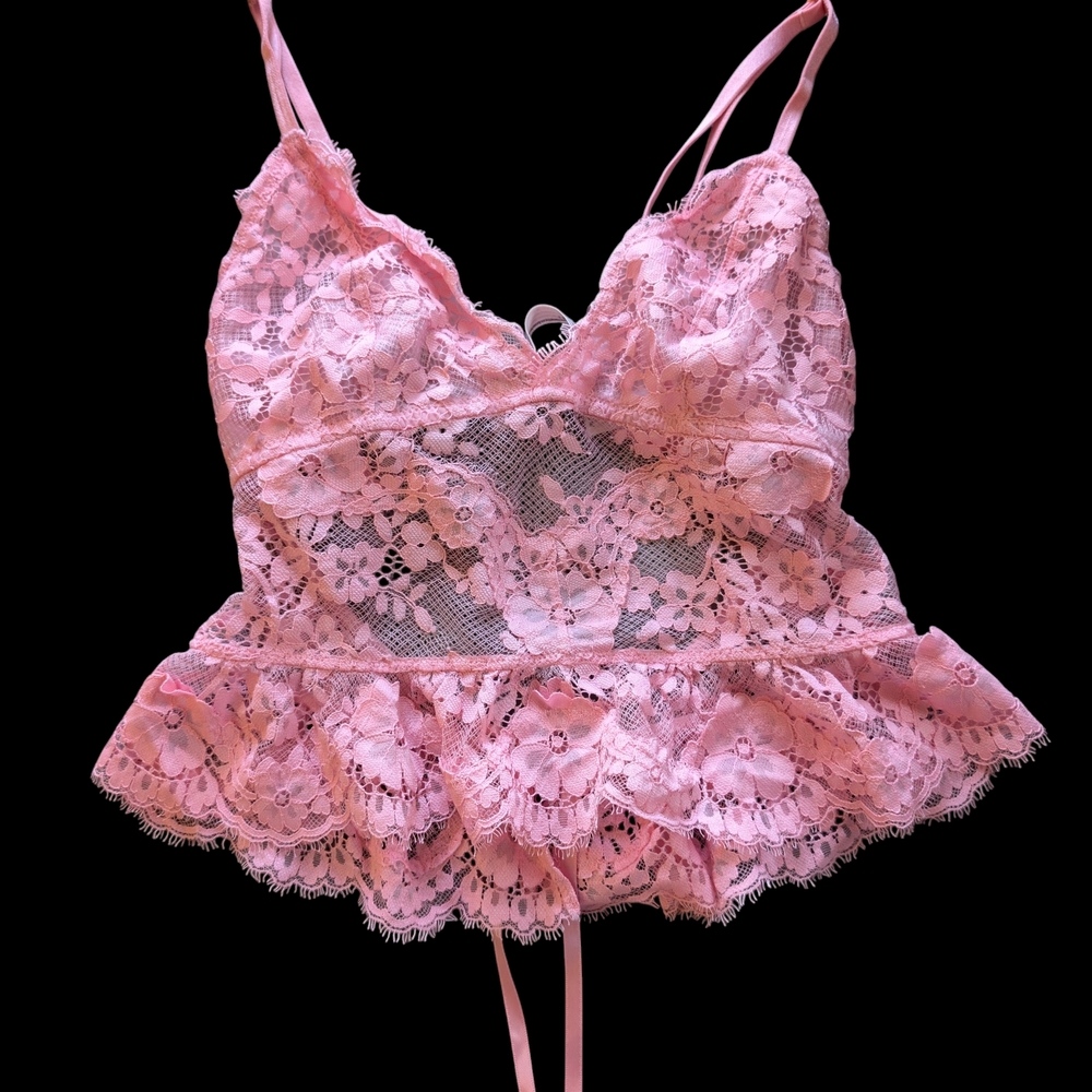 NEW! Victoria's Secret Dream Angels Pink Lace Unlined Bra Top